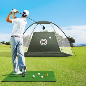 Golf Practice Net and Training Mat - Driving Range Target Hitting Mat by Everfit