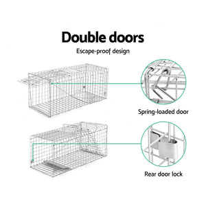 Humane Animal Trap Cage (150x50x53cm) - Silver