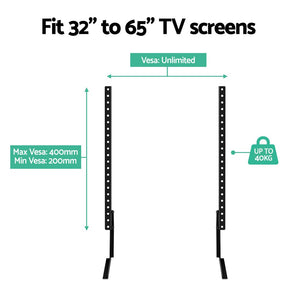TV Mount Stand Bracket Riser | Universal Table Top Desktop | 32-65 Inch
