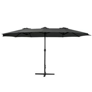 Instahut Outdoor Umbrella Twin Umbrellas Beach Garden Stand Base Sun Shade 4.57m