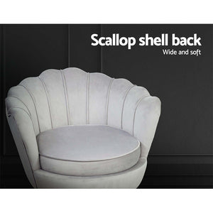 Retro Soft Velvet Grey Armchair / Sofa Seat