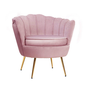 Pink Velvet Retro Arm Chairs / Sofa Chair