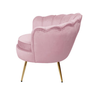 Pink Velvet Retro Arm Chairs / Sofa Chair