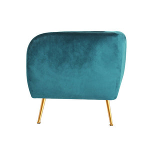 Retro Green Velvet Circular Armchair