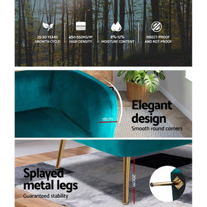 Retro Green Velvet Circular Armchair