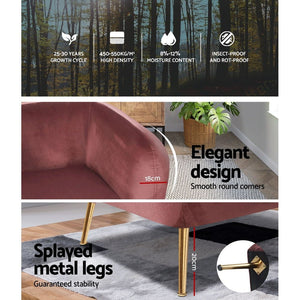 Retro Pink Velvet Circular Armchair