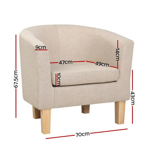 Comfortable Beige Armchair Lounge Sofa