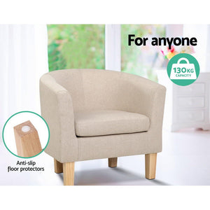 Comfortable Beige Armchair Lounge Sofa