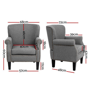 Comfortable Linen Fabric Arm Chair