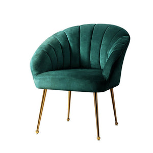 Vintage Green Velvet Studio Styled Arm Chairs
