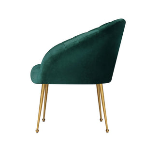 Vintage Green Velvet Studio Styled Arm Chairs