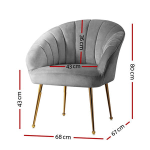 Grey Velvet Studio Styled Armchair