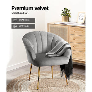 Grey Velvet Studio Styled Armchair