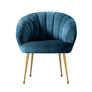 Navy Blue Velvet Vintage Arm Chair