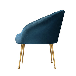 Navy Blue Velvet Vintage Arm Chair