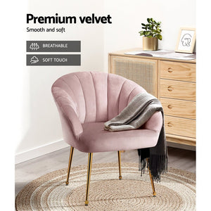 Pink Velvet Vintage Styled Arm Chair
