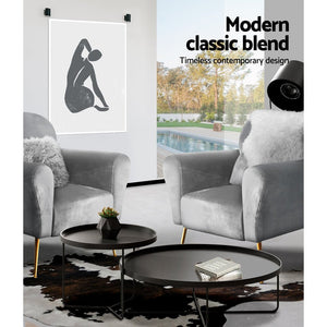 Vintage Classic Styled Velvet Arm Chair