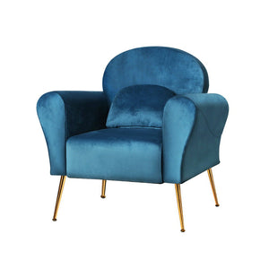Vintage Classic Styled Navy Velvet Arm Chair
