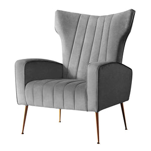 Grey Velvet Armchair Lounge