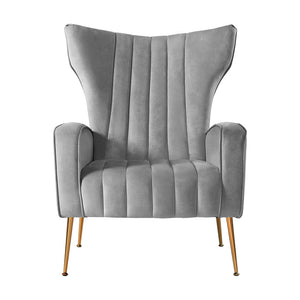 Grey Velvet Armchair Lounge