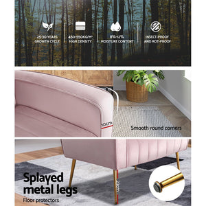 Pink Vintage Velvet Arm Chair