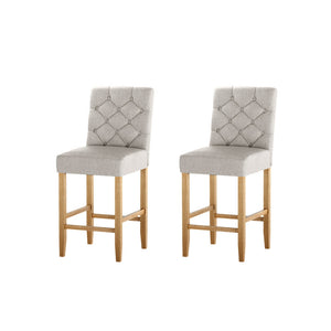 Artiss Kitchen Bar Stools Set of 2 | Stylish Linen Upholstered Barstools
