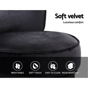Black Velvet Makeup / Bedroom Vanity Stool