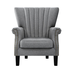 Grey Upholstered Fabric Armchair / Sofa Seat