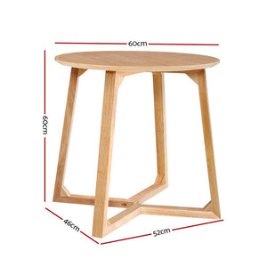 Beige Round Wooden Coffee Table / Side Table