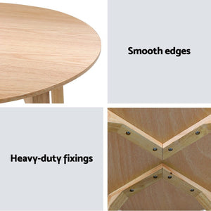 Beige Round Wooden Coffee Table / Side Table