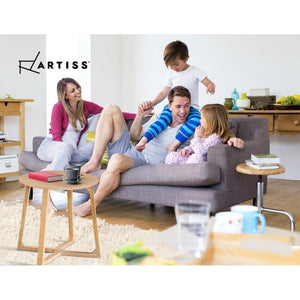 Beige Round Wooden Coffee Table / Side Table