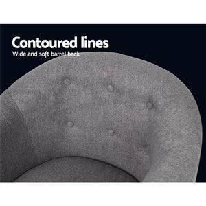 Grey Tub Fabric Arm Chair