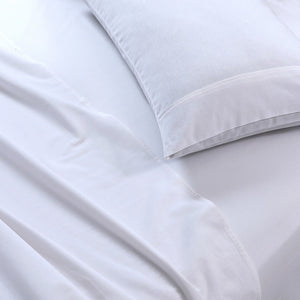 Mega King Bed Sheets Set | 500TC | Egyptian Cotton | Vintage Washed | 50cm Deep | White