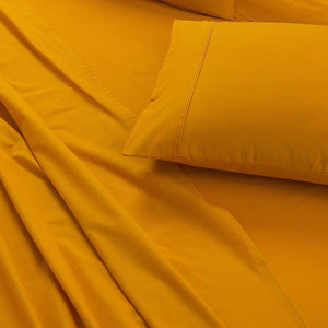 100% Egyptian Cotton 500TC Mustard Single Bed Sheets Set -
