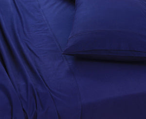 100% Egyptian Cotton Bed Sheets Set | 500TC | Navy Blue | Single