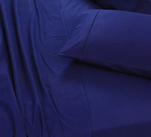 100% Egyptian Cotton Bed Sheets Set | 500TC | Navy Blue | Single