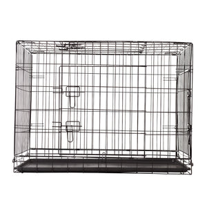 4Paws Foldable Pet Crate | 36" Metal Cage | Portable and Black