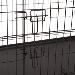 4Paws Foldable Pet Crate | 36" Metal Cage | Portable and Black