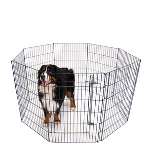 4Paws 8 Panel Playpen | Puppy Exercise Fence Cage | Black | Available in Various Sizes