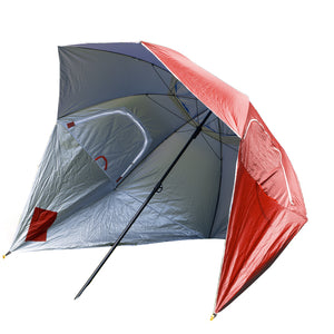 Havana Outdoors Beach Umbrella - 2.4M Portable Shade Shelter | Red