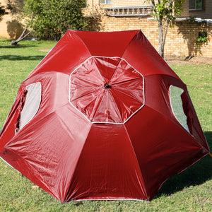 Havana Outdoors Beach Umbrella - 2.4M Portable Shade Shelter | Red