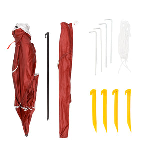 Havana Outdoors Beach Umbrella - 2.4M Portable Shade Shelter | Red