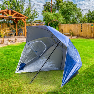 Outdoor Garden Beach Portable Shade Shelter - Blue | Havana Outdoors Beach Umbrella 2.4M