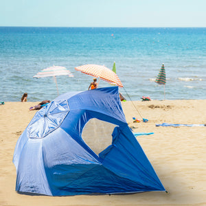 Outdoor Garden Beach Portable Shade Shelter - Blue | Havana Outdoors Beach Umbrella 2.4M