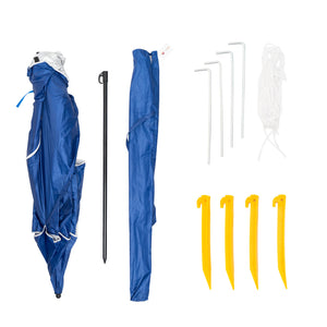 Outdoor Garden Beach Portable Shade Shelter - Blue | Havana Outdoors Beach Umbrella 2.4M