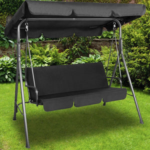 Outdoor Black Swing Bench Seat