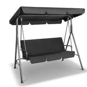 Outdoor Black Swing Bench Seat