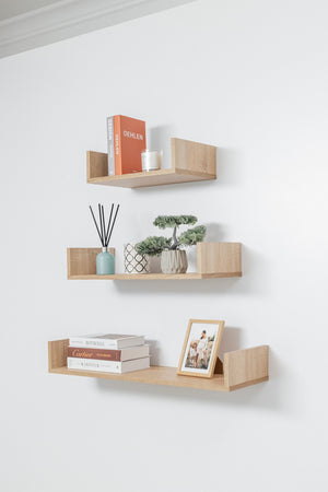 OSLO THREE PIECE SHELF KIT in Oak