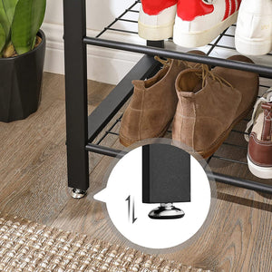 Black Steel Freestanding Coat Rack Stand - 1.83m