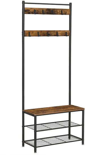 Rustic Brown Coat Rack Stand - 175 cm